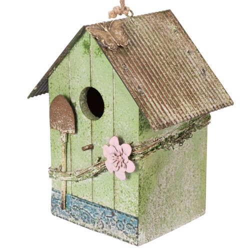 Artikel Vogelhaus mit Blumenverzierung romantische Landhausdekoration 19cm