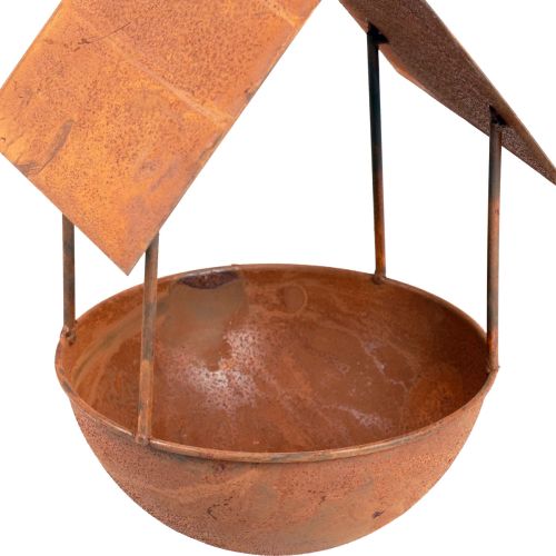 Floristik24 Deko Vogelhaus Vogelbad Edelrost Gartendeko 18,5×20×33cm