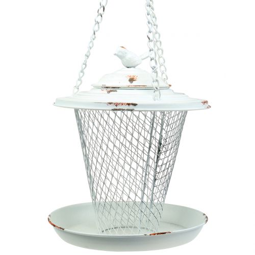 Floristik24 Vogelhäuschen zum Hängen Antik Weiß Ø22cm H26,5cm