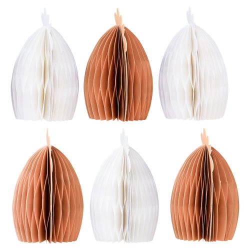 Artikel Waben Hühner Tischdeko Ostern Weiß Orange 11×6,5×12cm 6St
