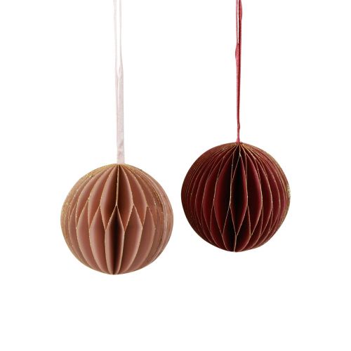 Wabenbälle Wabenkugeln Bordeaux Rosa Glitter Ø7cm 4 St