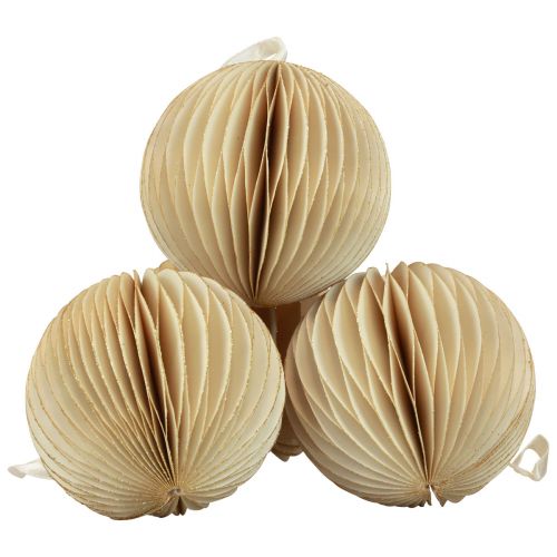 Artikel Wabenbälle Wabenkugeln Weihnachten Creme Gold Ø8cm 4St
