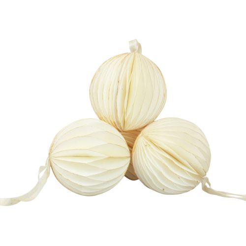 Artikel Wabenbälle Wabenkugeln Weihnachten Weiß Glitter Ø8cm 4St