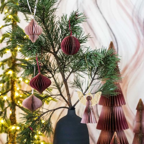 Artikel Wabenbälle Wabenkugeln Zwiebel Rosa Weinrot Ø8cm 4 St