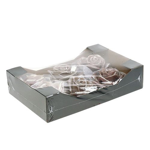 Floristik24 Wachsrose Champagner Mix Ø10cm 6 St