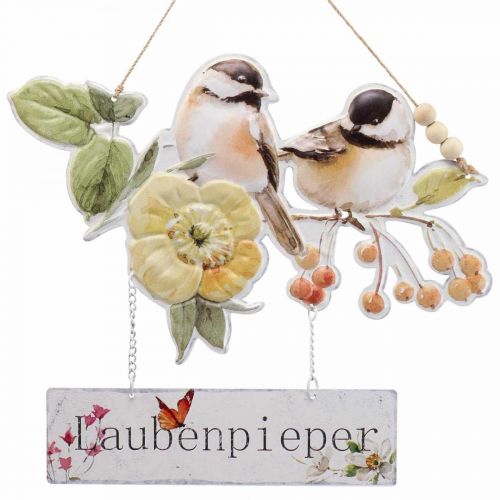 Artikel Dekohänger Frühling mit Vogelmotiv und Schriftzug Laubenpieper