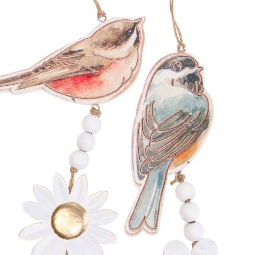 Artikel Vogelmotiv Wanddeko mit Glocken und Blumen für Frühling und Sommer