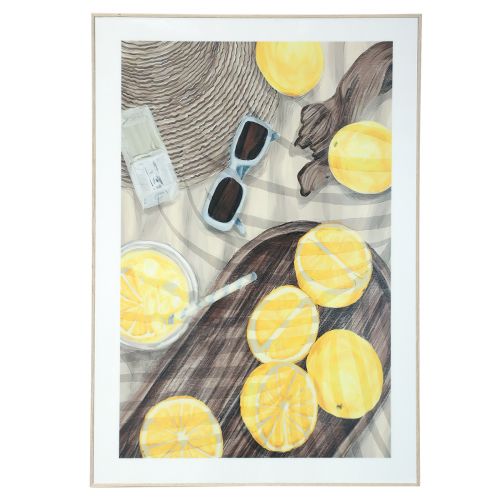 Floristik24 Wanddeko Sommerdeko Bild mit Zitronen Limonade 40x60cm