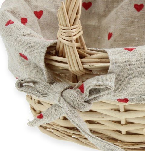 Floristik24 Weidenkorb oval mit Stoffeinlage 15,5 cm