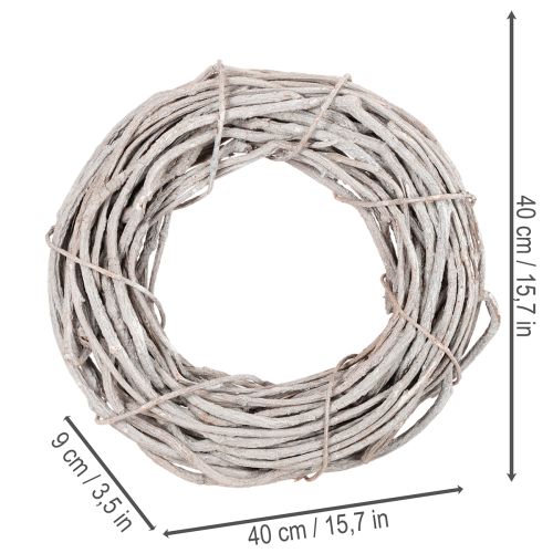 Weidenkranz Deko Kranz aus geweißten Zweigen 40cm | Floristik24.de