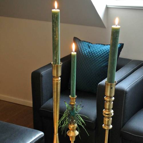 Floristik24 Weihnachtlicher Kerzenhalter messingfarben Metall  Ø10,5cm H38,5cm