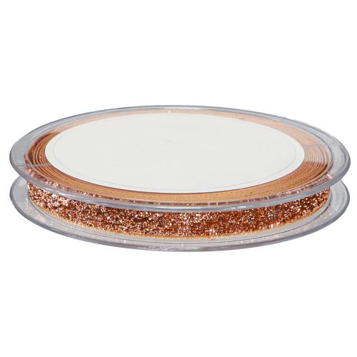 Artikel Weihnachtsband Rosa Kupfer Glitter Dekoband 10mm 10m