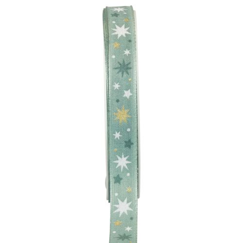 Floristik24 Schleifenband Weihnachten, Geschenkband Blau Sternmuster 15mm 20m