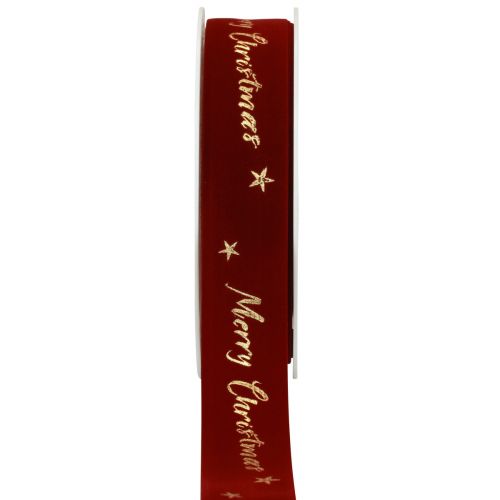 Floristik24 Geschenkband Weihnachtsband Rot Samtband 25mm 20m