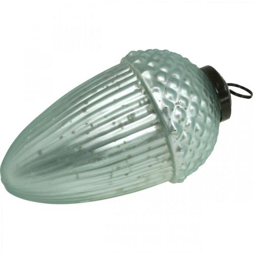 Floristik24 Weihnachtsbaumschmuck Eichel Glas Mint 11-14,5cm 3er-Set