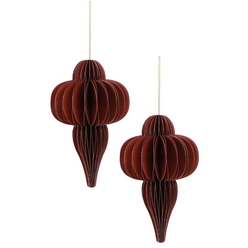 Artikel Weihnachtsbaumschmuck Bordeaux Papier 20cm 2St edel faltbar