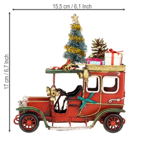 Artikel Weihnachtsdeko Auto Weihnachtsauto Vintage Rot 15×7×16cm