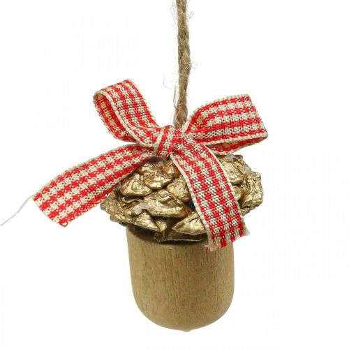Artikel Weihnachtsdeko Deko Eichel Holz Weihnachtsanhänger 5cm 12 St