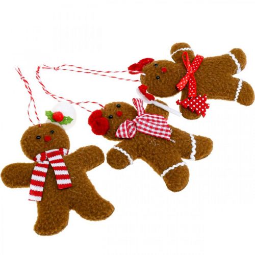 Floristik24 Weihnachtsdeko Lebkuchenmann Anhänger H9/10,5cm 3St