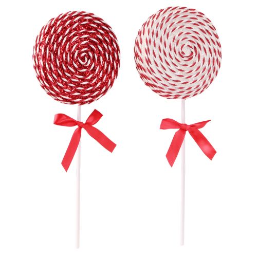 Weihnachtsdeko Rot Weiß Lolly Schaumstoff Lollipop H36cm 2St