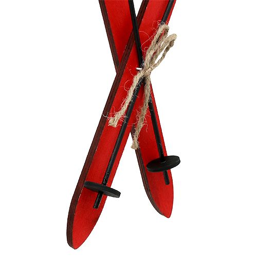 Floristik24 Weihnachtsdeko Ski Rot 11,5cm 16 St