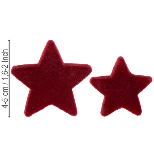 Weihnachtsdeko Sterne Bordeaux Beflockt Tischdeko 4–5cm 40 St | Floristik24.de