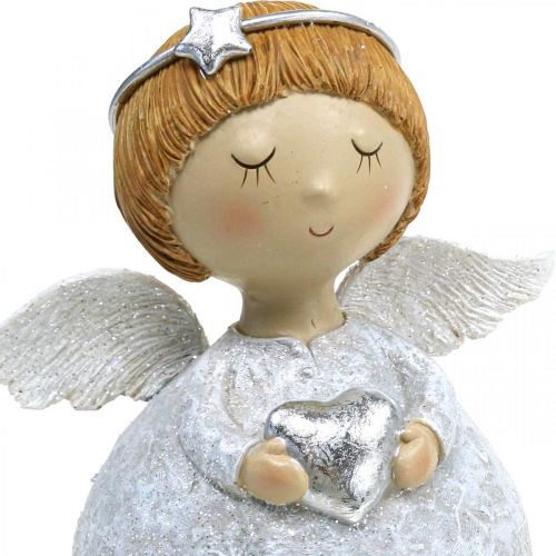 Floristik24 Weihnachtsengel Engel Figur mit Stern / Herz H11cm 2St