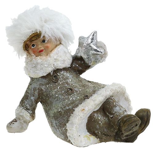Floristik24 Weihnachtsfigur Grau-Weiß 13cm 2St