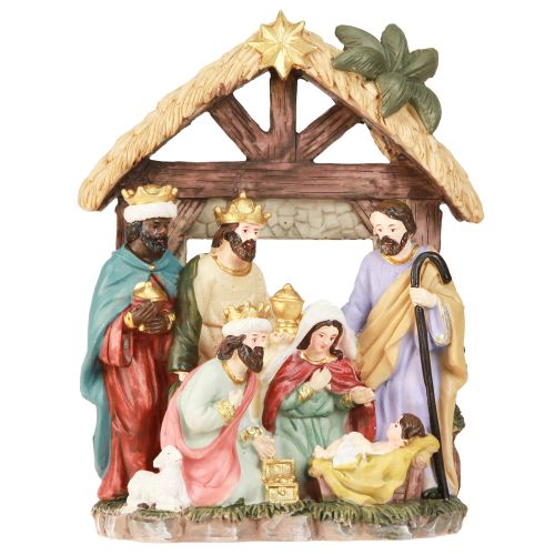 Artikel Weihnachtskrippe mit Figuren Krippe Weihnachten 15,5×7×20cm