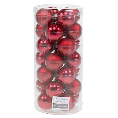 Artikel Weihnachtskugel Ø4cm Rot Glanz/Matt 24 St