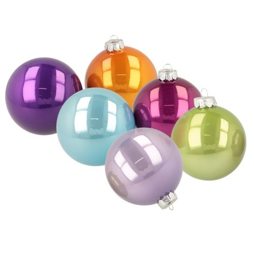 Christbaumkugel glänzend im Set Bunte Farben 95mm 10St kaufen | Floristik24.de