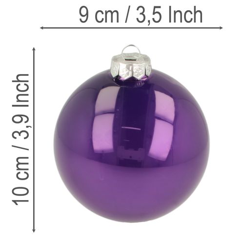 Christbaumkugel glänzend im Set Bunte Farben 95mm 10St | Floristik24.de