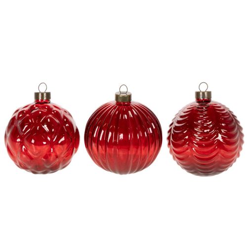 Weihnachtskugeln Glas Rot 8cm