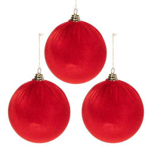 Weihnachtskugel Samtoptik Rot