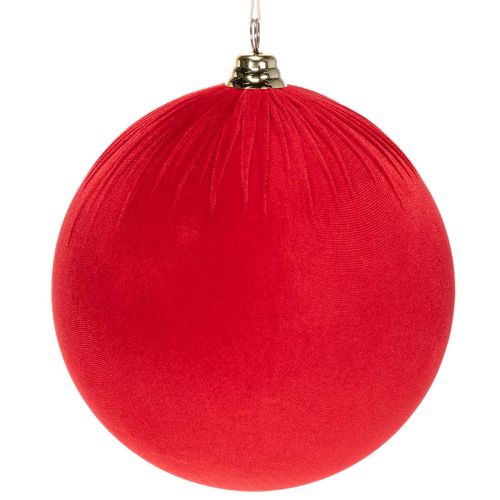 Weihnachtskugel Samt Rot Große Deko-Kugel zum Aufhängen 25cm 2St kaufen | Floristik24.de