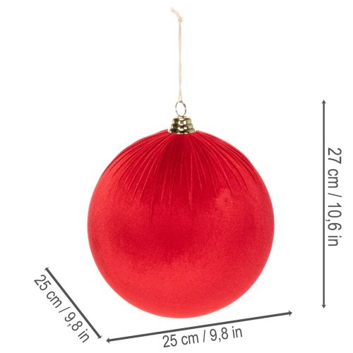 Weihnachtskugel Samt Rot Große Deko-Kugel zum Aufhängen 25cm 2St | Floristik24.de