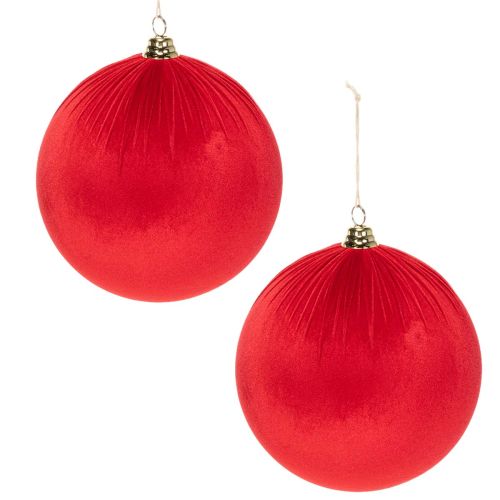 Weihnachtskugel Samt Rot Große