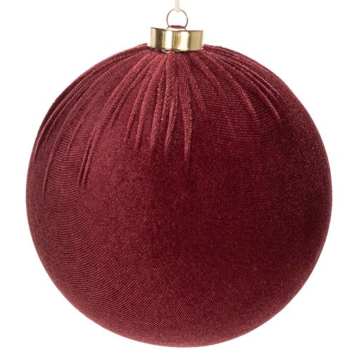 Weihnachtskugel Rot Samtoptik zum Aufhängen 15cm 3St kaufen | Floristik24.de