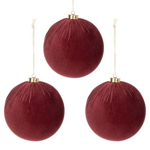 Weihnachtskugel Rot Samtoptik
