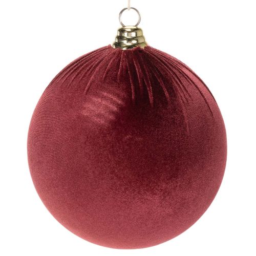 Weihnachtskugel Groß Rot Samtoptik 20cm 3St kaufen | Floristik24.de