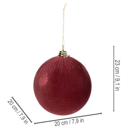 Weihnachtskugel Groß Rot Samtoptik 20cm 3St | Floristik24.de