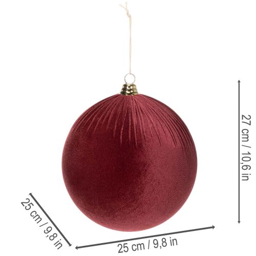 Christbaumkugel Samt Rot Groß zum Hängen 25cm 2St | Floristik24.de