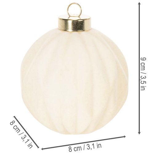 Weihnachtskugel Ornament in Weiß Struktur-Mix 8cm 12St | Floristik24.de