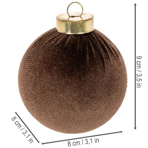 Weihnachtskugel Samtoptik Mix warme Farbtöne 8cm 12St | Floristik24.de