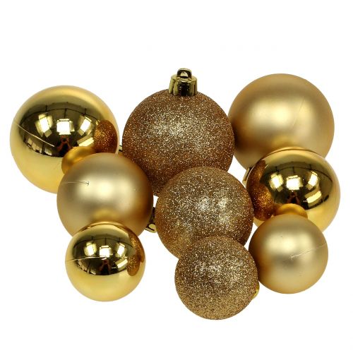 Floristik24 Weihnachtskugel Gold Ø3,5cm - Ø5,5cm 30St