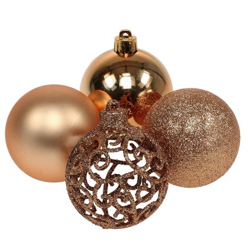Floristik24 Weihnachtskugel Kupfergold Ø6cm 16 St