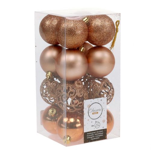 Floristik24 Weihnachtskugel Kupfergold Ø6cm 16St