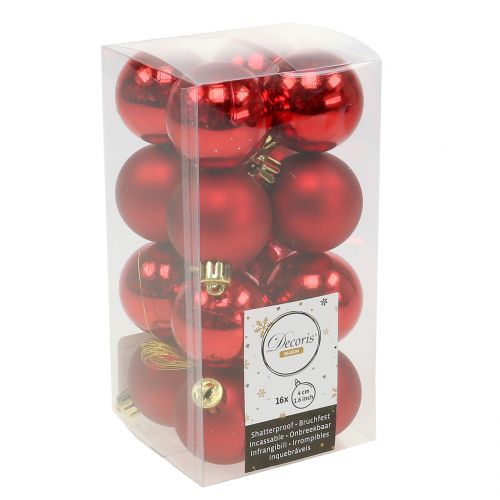 Floristik24 Weihnachtskugel Rot klein Ø4cm 16St