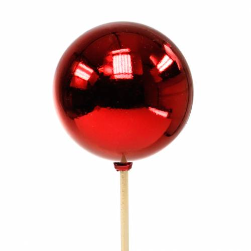 Floristik24 Weihnachtskugel am Stab Ø6cm Rot 18 St