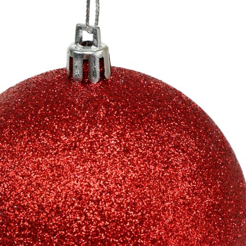 Floristik24 Christbaumkugeln aus Kunststoff Rot, Weiß Ø8cm 3St